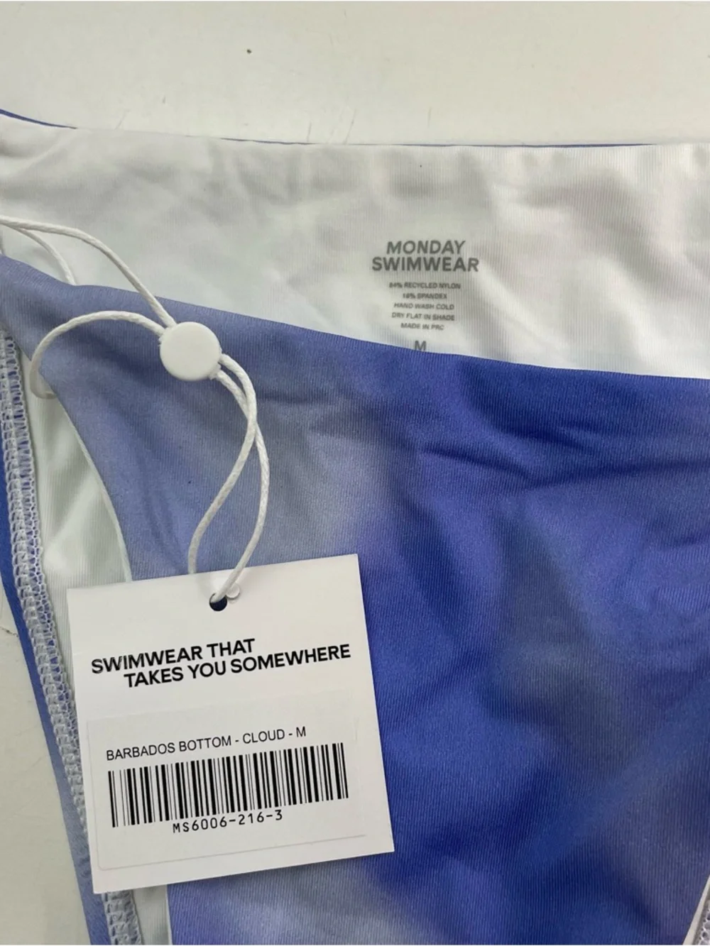 NEW Monday Swimwear Barbados Bottom Bikini Swimsuit in Cloud Size M~ with tag
